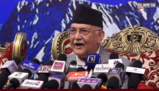 ओलीको आरोप : कोसीमा प्रधानमन्त्री प्रचण्ड र माधव नेपाल साम्प्रदायिक हिंसा भड्काउँदै छन्